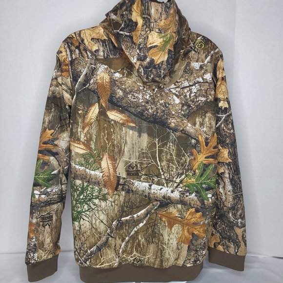 'MEG.OUTDOORS' HUNT-GEAR INSULATED HOODIE CAMO COAT 'REALTREE EDGE' FULL-ZIP - Picture 3 of 16